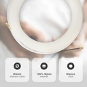 Guía pasacables 100% nylon 4mm 20M Blanco