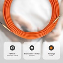 Guía pasacables fibra vidrio + metal 4mm 15M Naranja