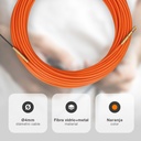Guía pasacables fibra vidrio + metal 4mm 20M Naranja