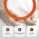 Guía pasacables fibra vidrio + metal 4mm 5M Naranja