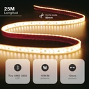 Rollo 25M tira LED 15W/M 3000K IP65 230V regulable 