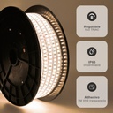 Rollo 25M tira LED 15W/M 3000K IP65 230V regulable 