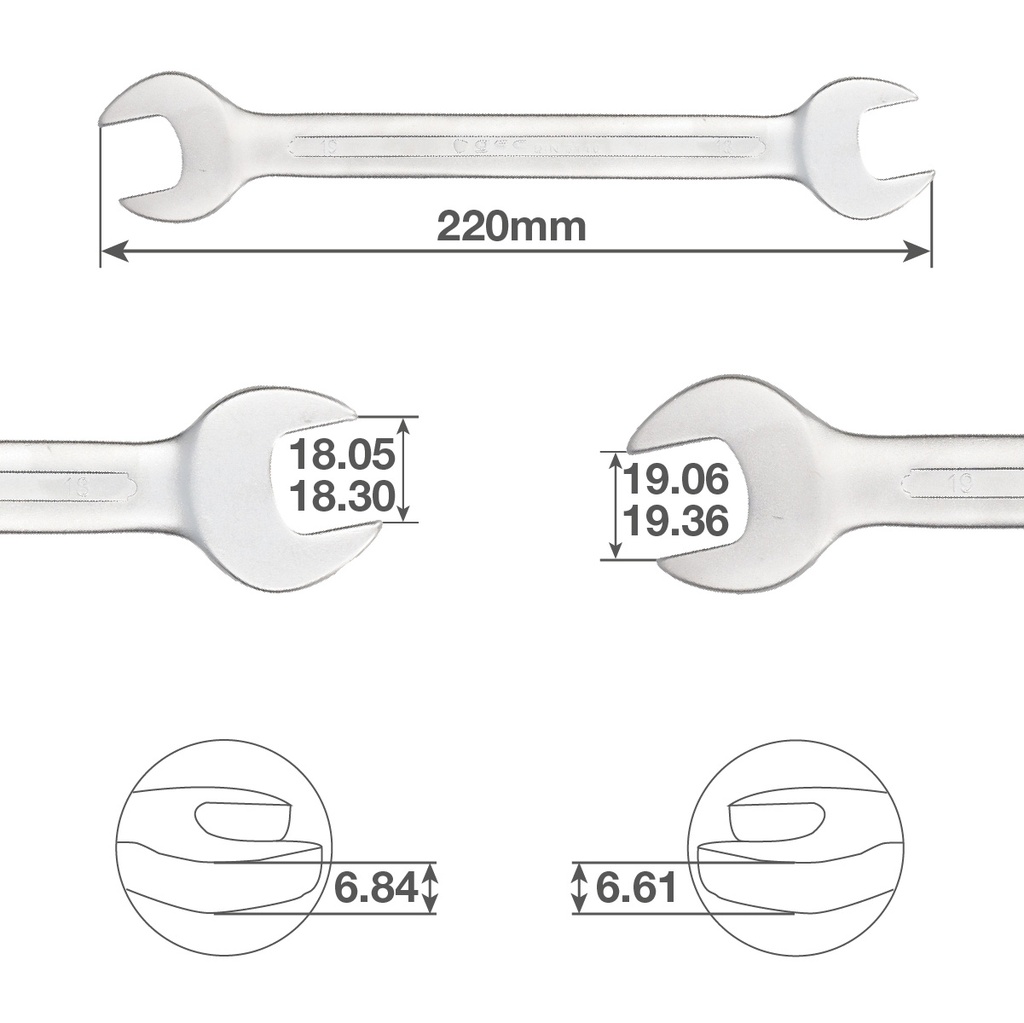 Llave inglesa fija 18 y 19mm