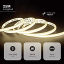 Rollo 25M tira LED COB 10W/M 4000K IP65 230V regulable 