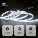Rollo 25M tira LED COB 10W/M 6000K IP65 230V regulable 