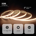 Rollo 50M tira LED 12W/M 3000K IP65 230V regulable 