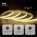 Rollo 50M tira LED 12W/M 4000K IP65 230V regulable 