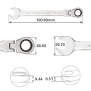 Llave combinada con carraca CR-V 14mm