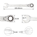 Llave combinada con carraca CR-V 17mm