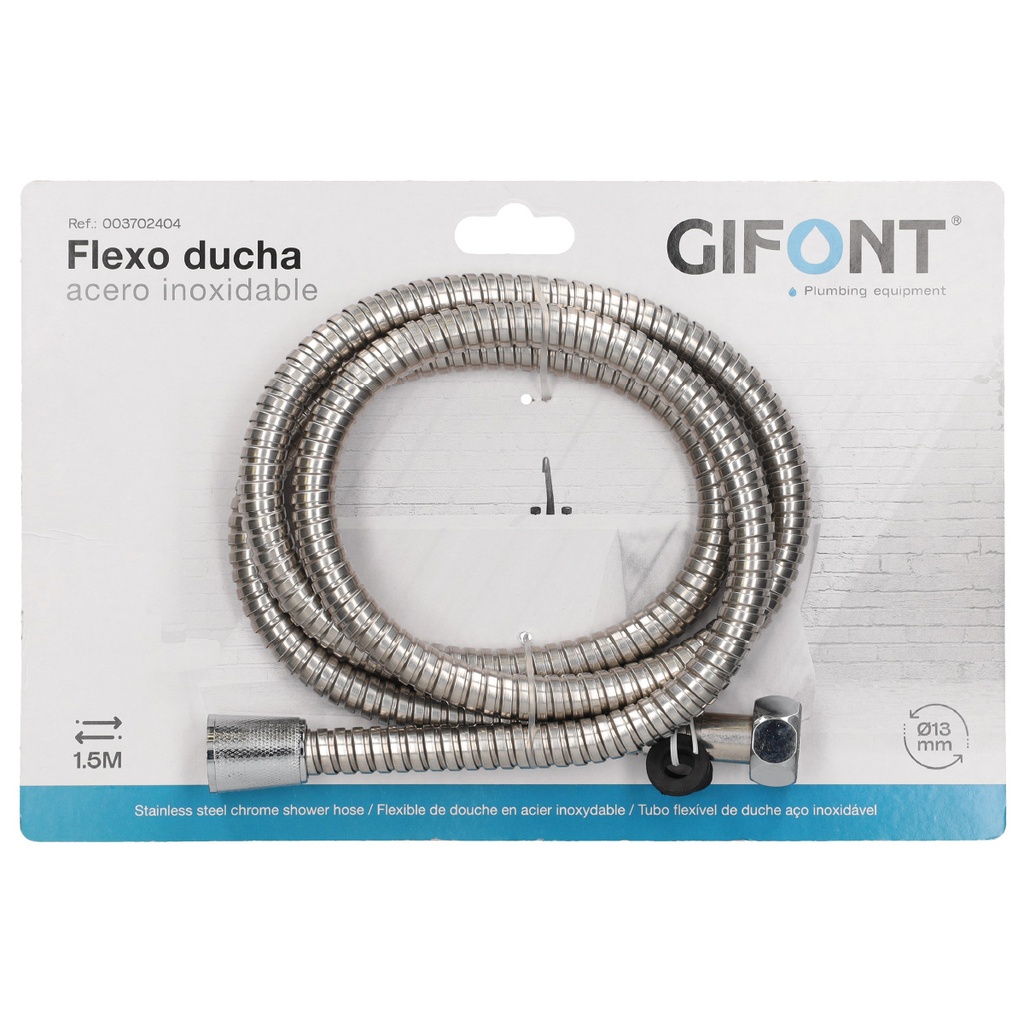 Flexo ducha acero inoxidable cromado 1.5M