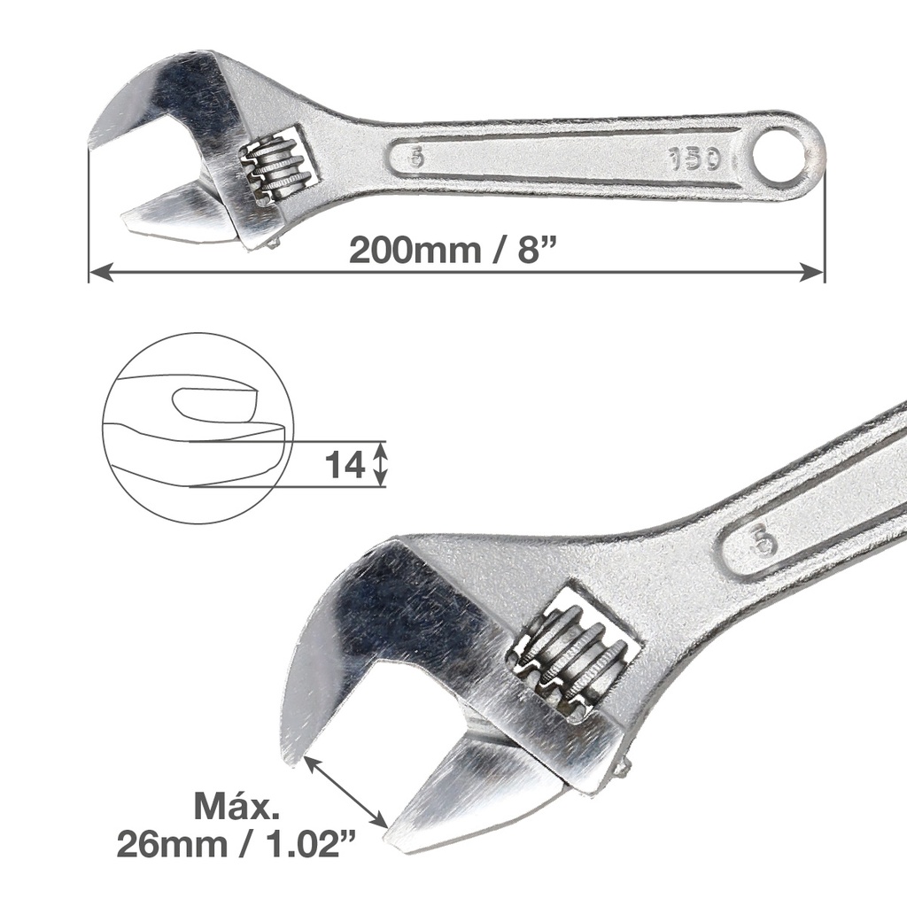 Llave inglesa ajustable 200mm