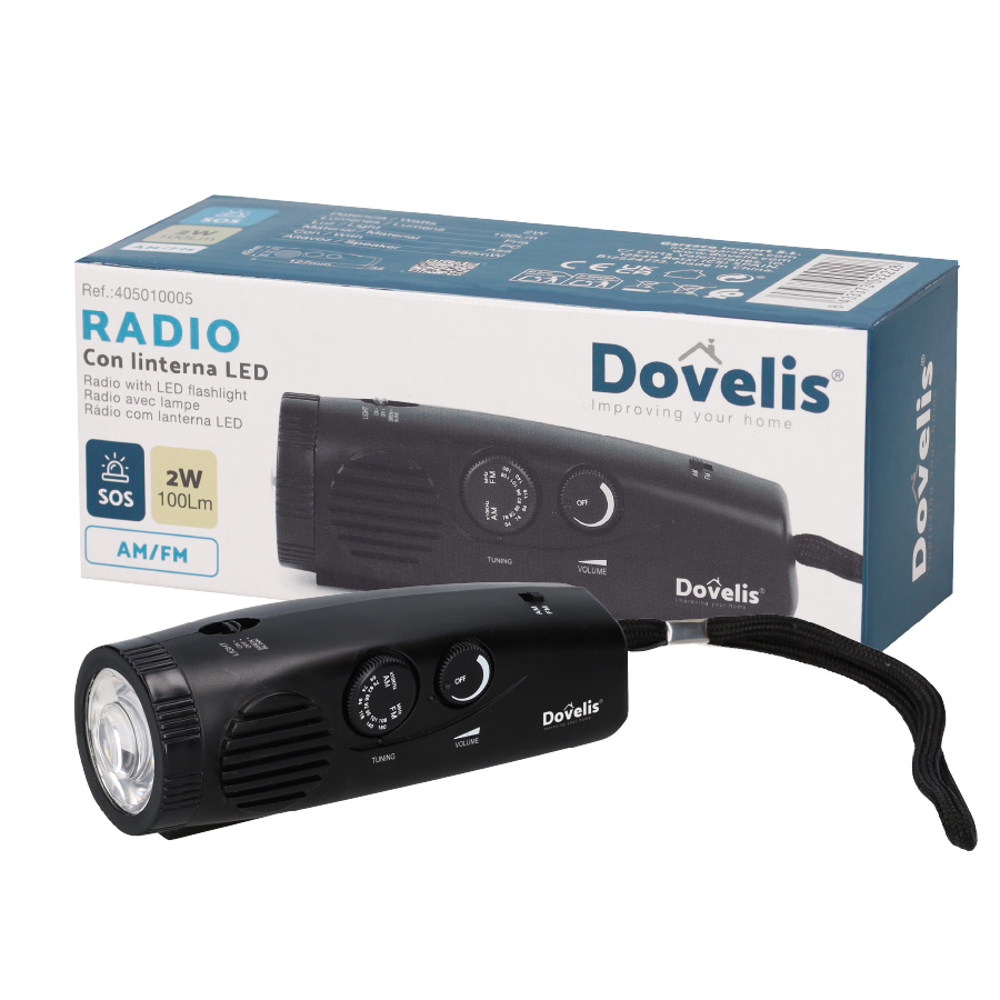 Radio con linterna LED 3xAAA 100lm