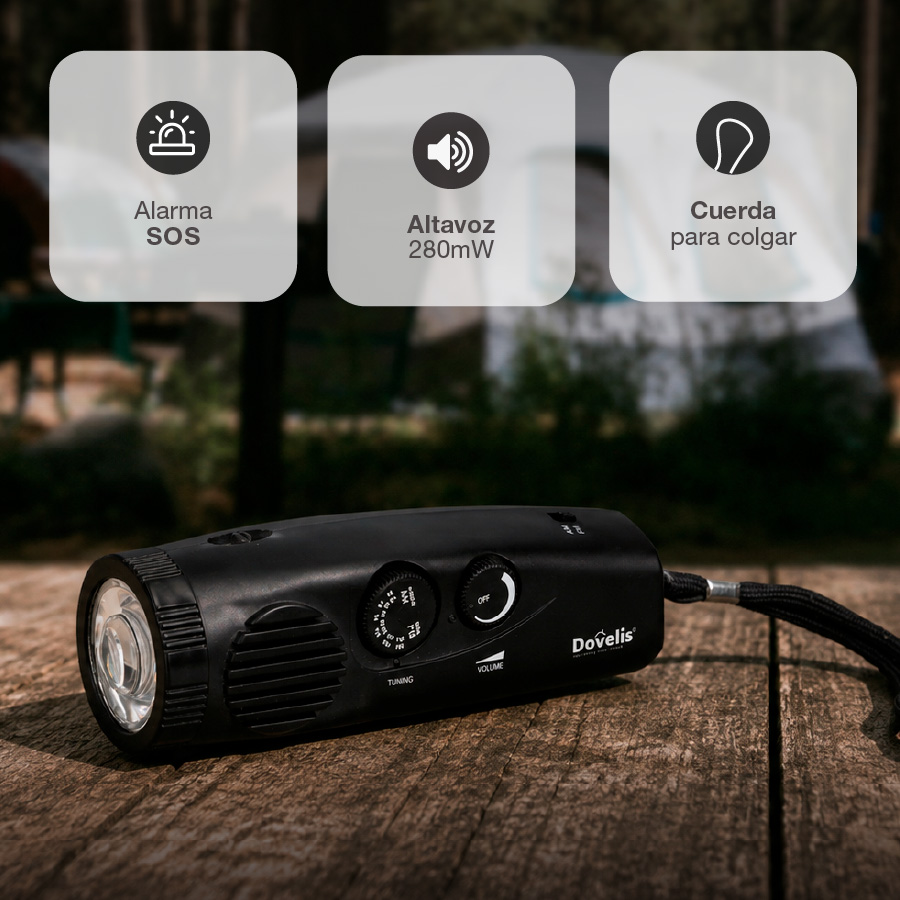 Radio con linterna LED 3xAAA 100lm