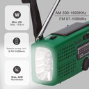 Radio con linterna LED dinamo, solar y recargable USB powerbank 3xAAA 150Lm
