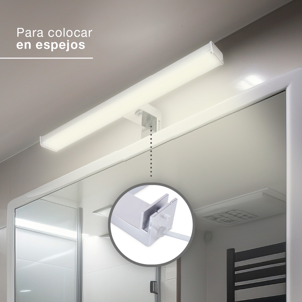 Aplique baño LED Laksa 8W 6500K IP44 Níquel