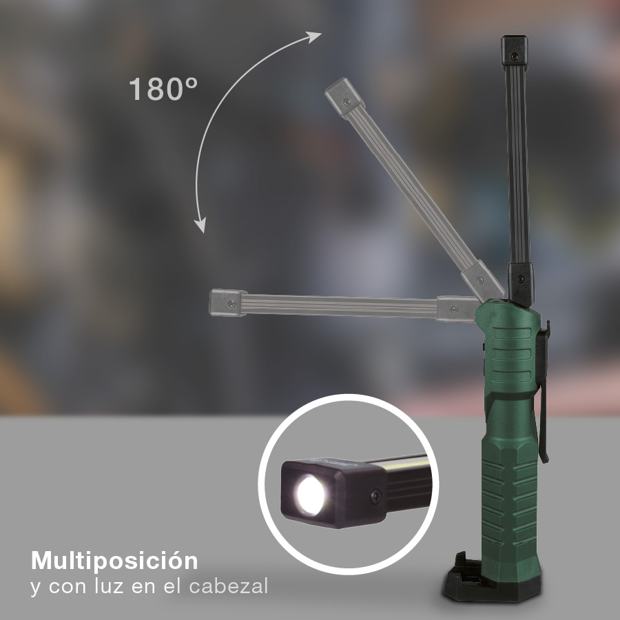 Linterna LED de trabajo recargable USB plegable 5W + 3W