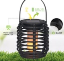 Farolillo solar LED Ahiler Luz cálida Negro 