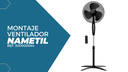 Ventilador de pie Nametil con mando y temporizador Ø43cm 45W Blanco 