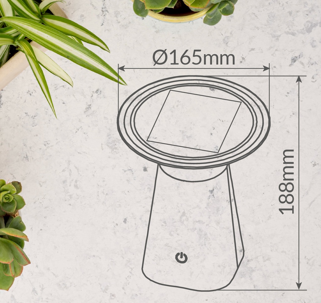 Lámpara solar LED Dagal recargable USB 100lm 3000K 