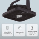 Ventilador portátil Rayna multifunción 25cm 9W Negro
