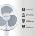 Ventilador de pie Nametil Ø43cm 45W Blanco