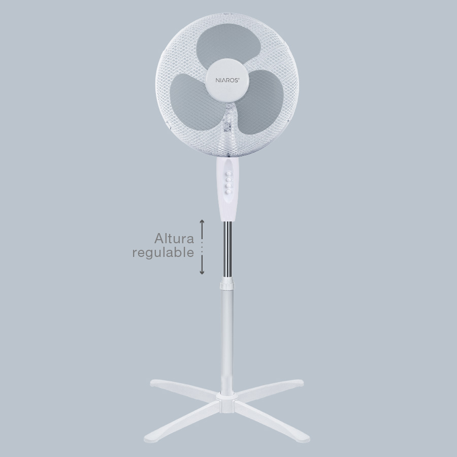 Ventilador de pie Nametil Ø43cm 45W Blanco