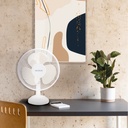 Ventilador sobremesa Lindi Ø34cm 40W Blanco