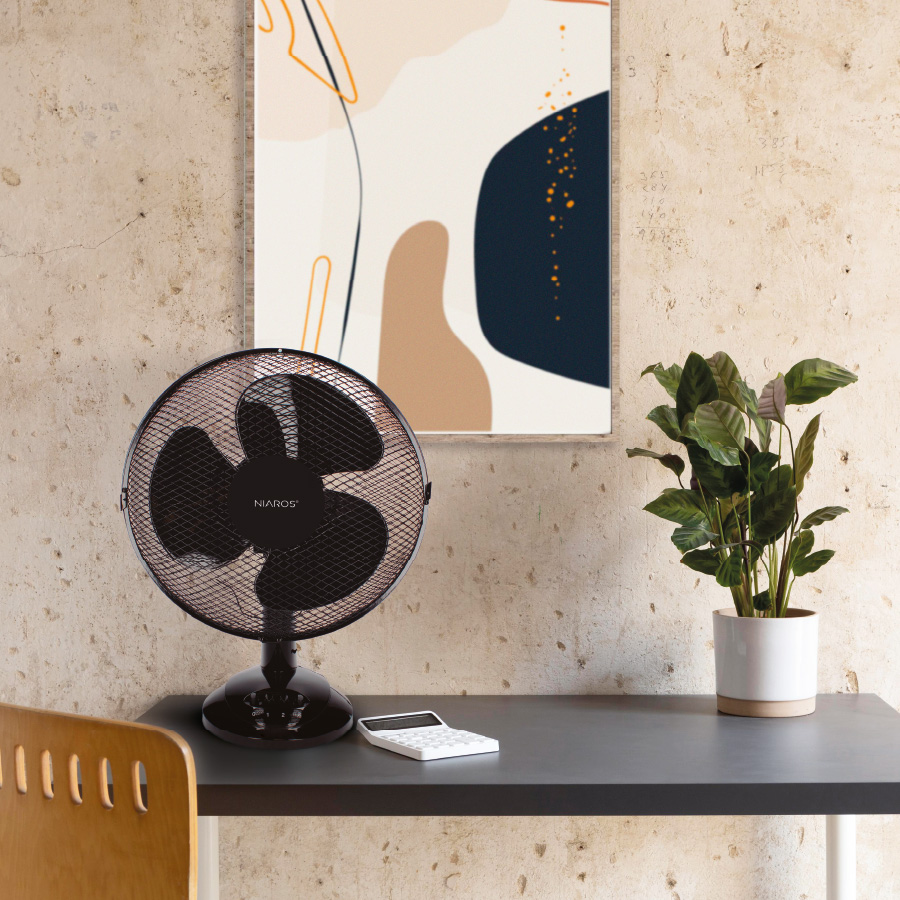 Ventilador sobremesa Lindi Ø34cm 40W Negro