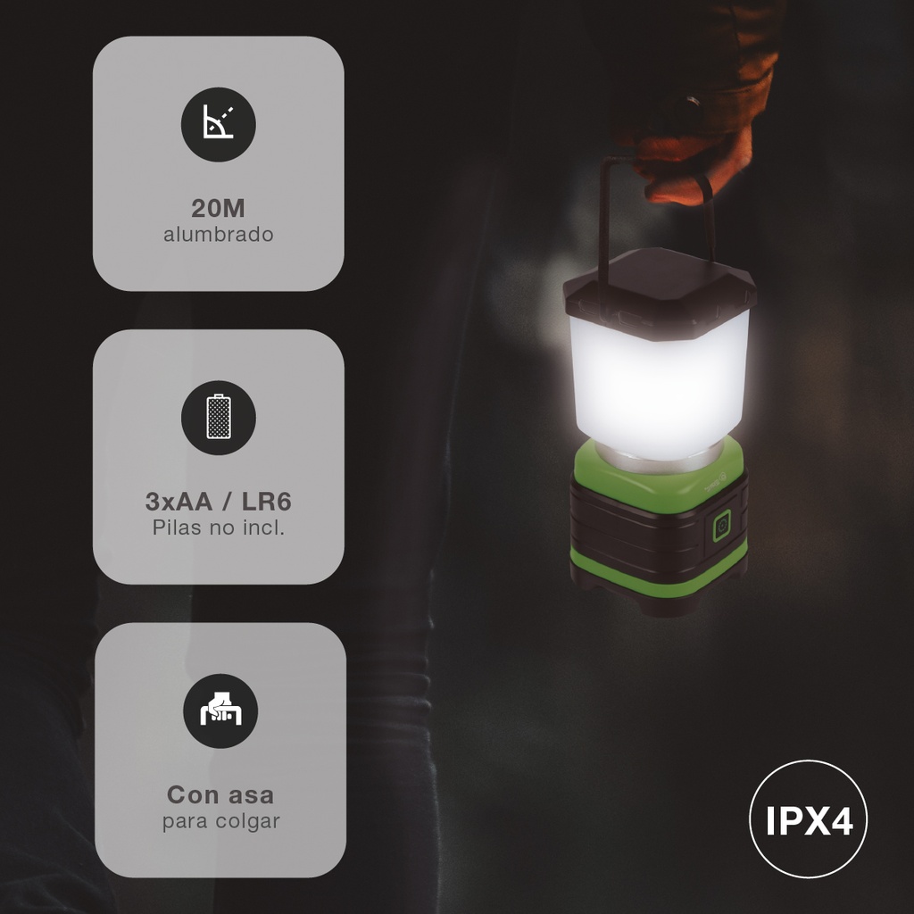 Linterna LED camping 3xAA 260lm