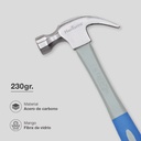 Martillo de encofrador con mango de fibra de vidrio 230gr
