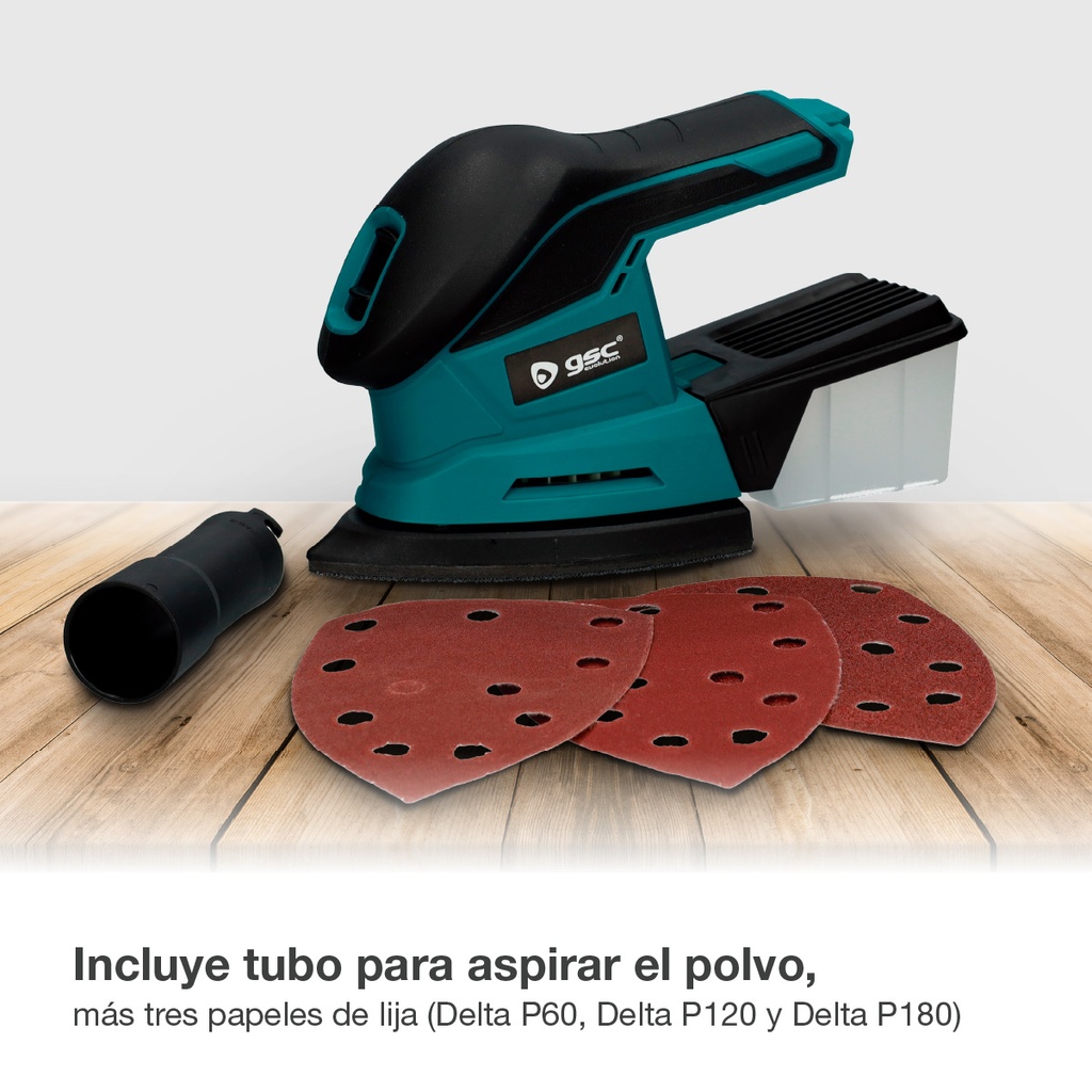 Kit lijadora inalámbrica con batería 20V