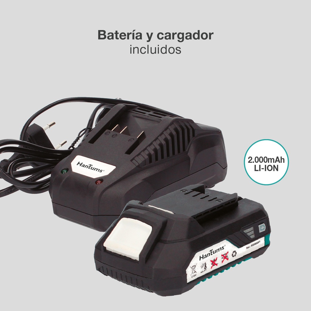Kit lijadora inalámbrica con batería 20V
