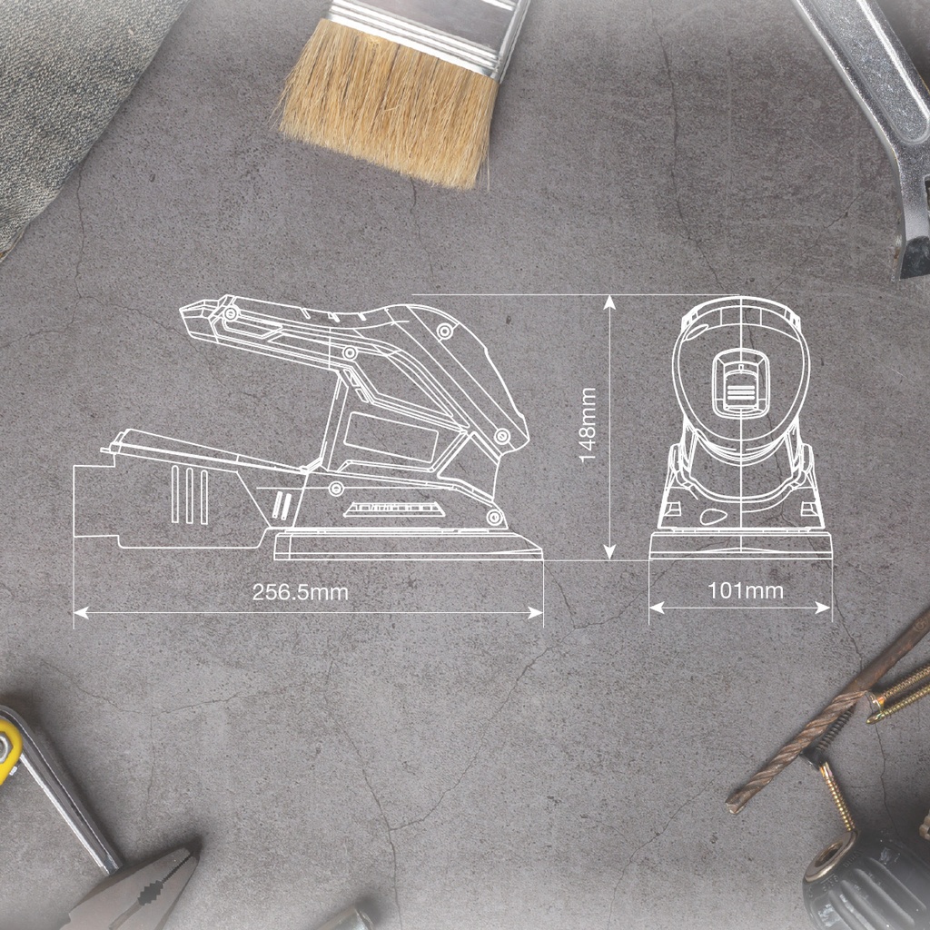 Kit lijadora inalámbrica con batería 20V