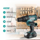 Kit taladro destornillador inalámbrico con percutor y dos baterías 20V