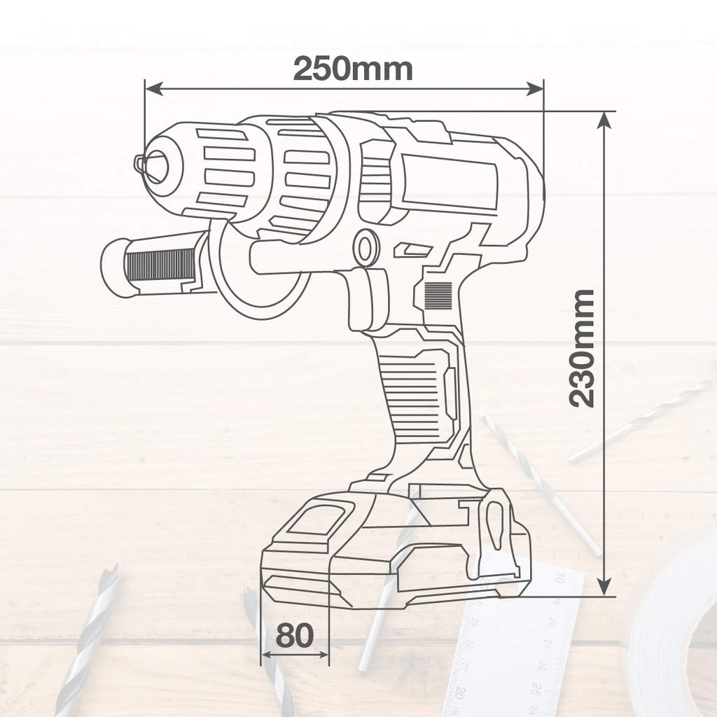 Kit taladro destornillador inalámbrico con percutor y dos baterías 20V