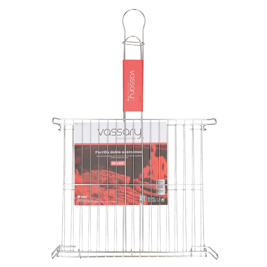 Parrilla doble acero inox 400x450mm