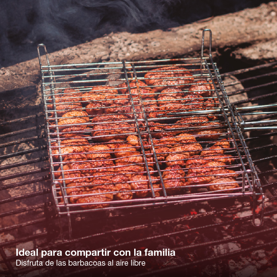 Parrilla doble acero inox 400x450mm