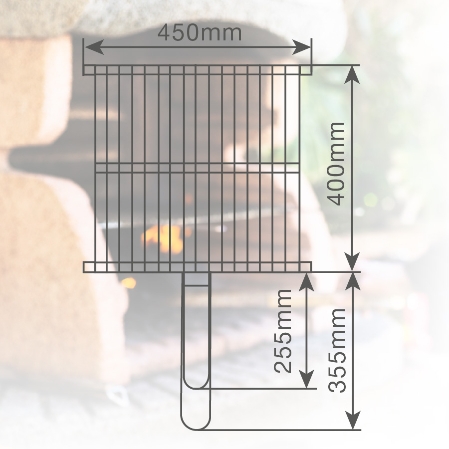 Parrilla doble acero inox 400x450mm