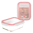 Táper hermético rectangular de cristal 400ml