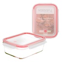 Táper hermético rectangular de cristal 1000ml