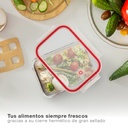 Táper hermético rectangular de cristal 1000ml