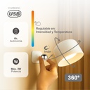 Aplique pared LED Kiraz 3000-4000-6500K recargable USB Blanco 