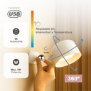 Aplique pared LED Kiraz 3000-4000-6500K recargable USB Blanco 