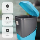 Cubo de basura con pedal 20L Negro/Azul