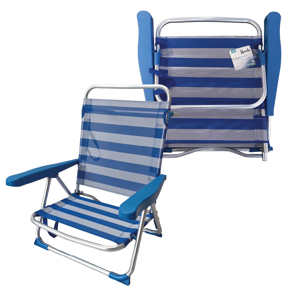 Silla de playa plegable pequeña multiposición