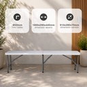 Banco plegable polietileno 1800x290x440mm