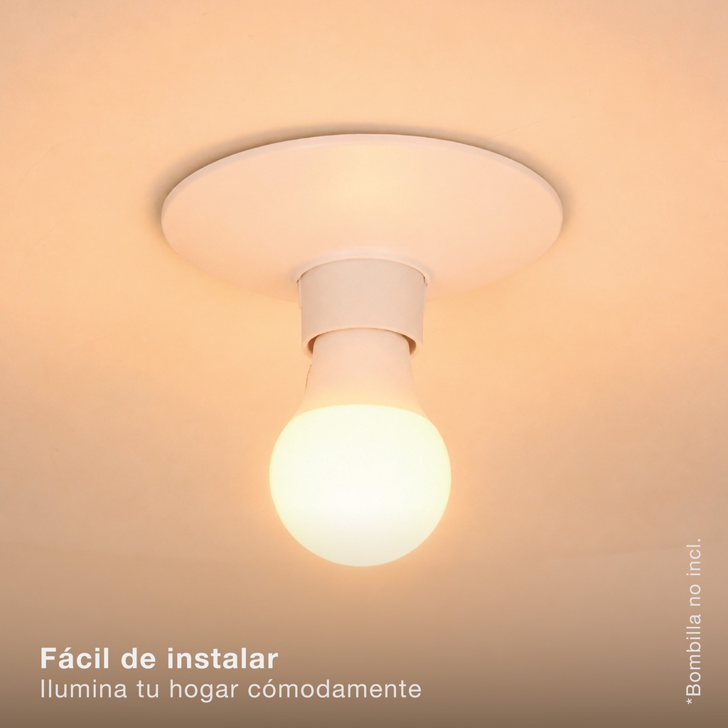 Portalámparas superficie plano E27 Blanco 