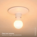 Portalámparas superficie plano E27 Blanco 