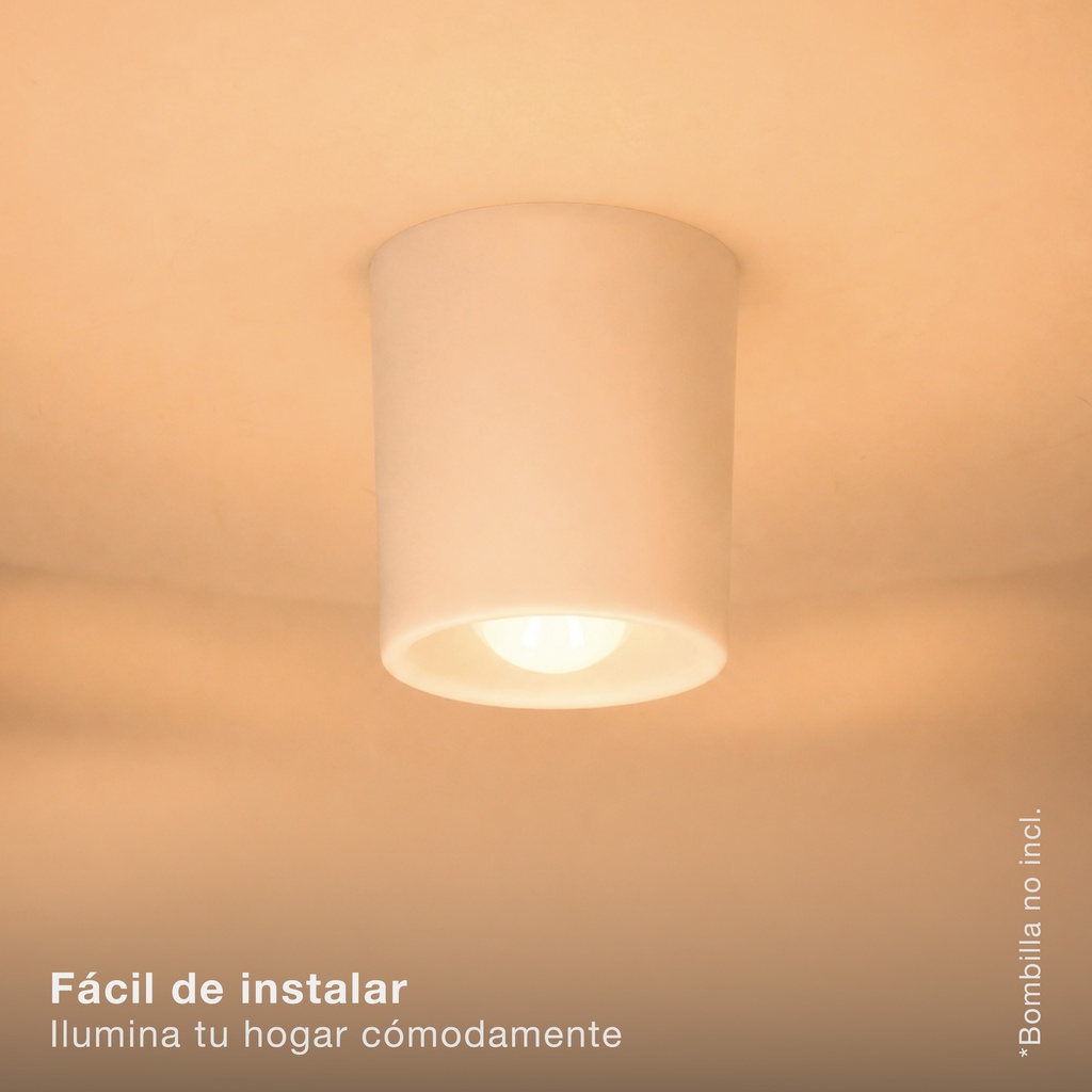 Portalámparas superficie alto E27 Blanco 