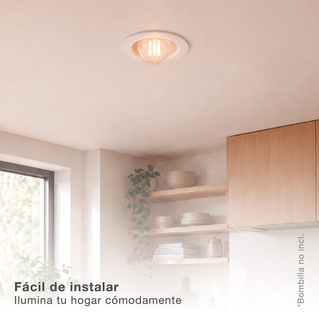Portalámparas empotrable Ø95mm E14 Blanco 